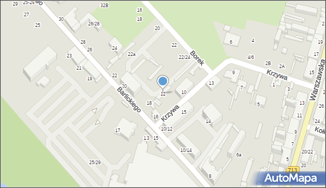 Tomaszów Mazowiecki, Krzywa, 12, mapa Tomaszów Mazowiecki