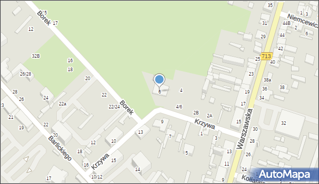 Tomaszów Mazowiecki, Krzywa, 6, mapa Tomaszów Mazowiecki