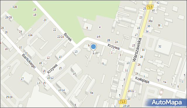 Tomaszów Mazowiecki, Krzywa, 7, mapa Tomaszów Mazowiecki