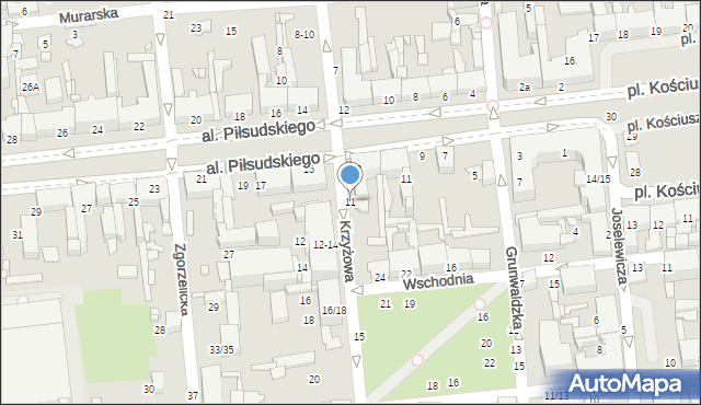 Tomaszów Mazowiecki, Krzyżowa, 11, mapa Tomaszów Mazowiecki