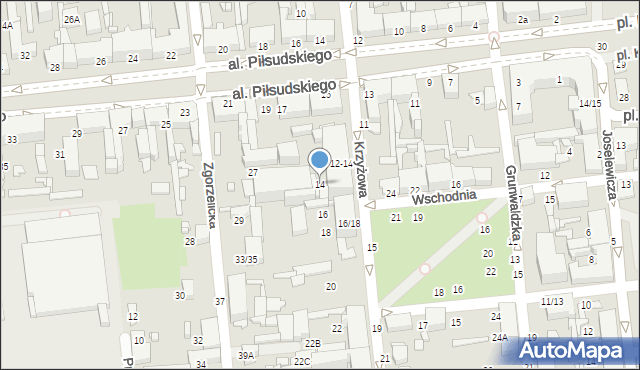 Tomaszów Mazowiecki, Krzyżowa, 14, mapa Tomaszów Mazowiecki