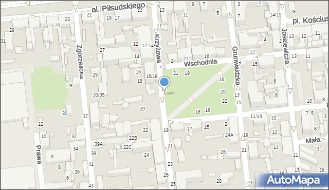 Tomaszów Mazowiecki, Krzyżowa, 17, mapa Tomaszów Mazowiecki