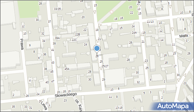 Tomaszów Mazowiecki, Krzyżowa, 26, mapa Tomaszów Mazowiecki