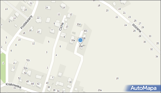 Tomaszowice, Krakowska, 30a, mapa Tomaszowice