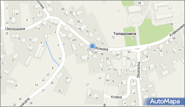 Tomaszowice, Krakowska, 99, mapa Tomaszowice