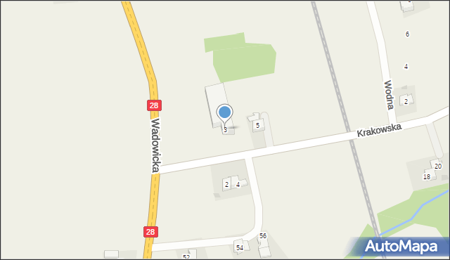 Tomice, Krakowska, 3, mapa Tomice