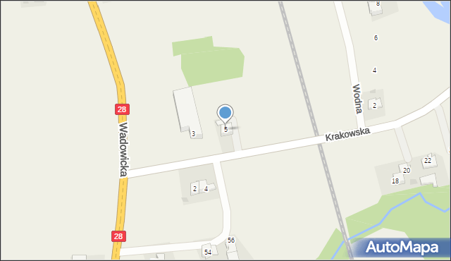 Tomice, Krakowska, 5, mapa Tomice