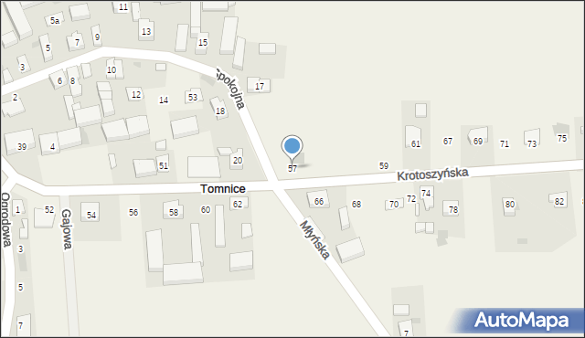 Tomnice, Krotoszyńska, 57, mapa Tomnice