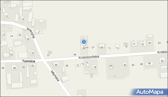 Tomnice, Krotoszyńska, 61, mapa Tomnice