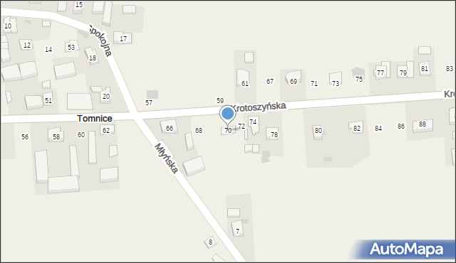 Tomnice, Krotoszyńska, 70, mapa Tomnice
