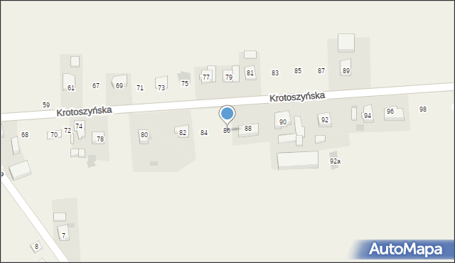 Tomnice, Krotoszyńska, 86, mapa Tomnice
