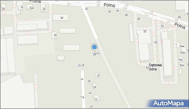 Toruń, Kraińska, 26, mapa Torunia