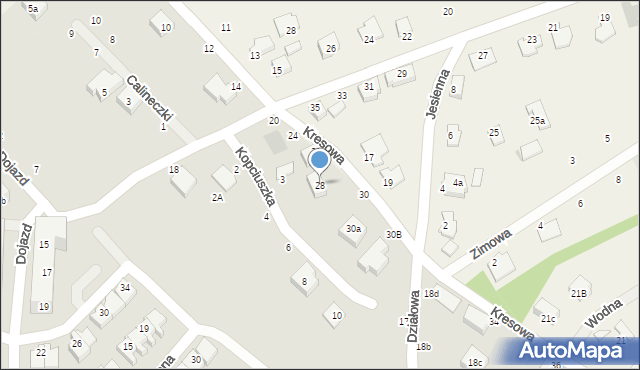 Toruń, Kresowa, 28, mapa Torunia