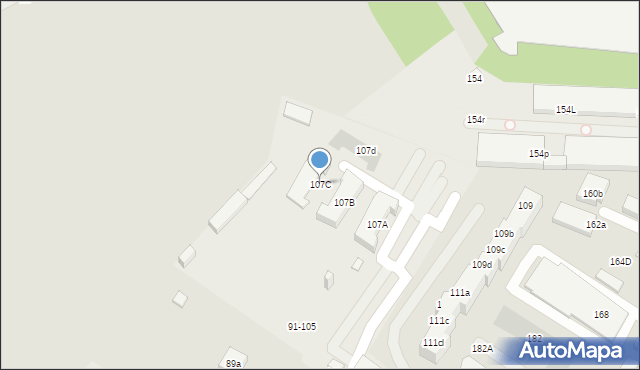 Toruń, Kręta, 107C, mapa Torunia