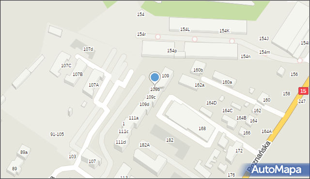 Toruń, Kręta, 109b, mapa Torunia