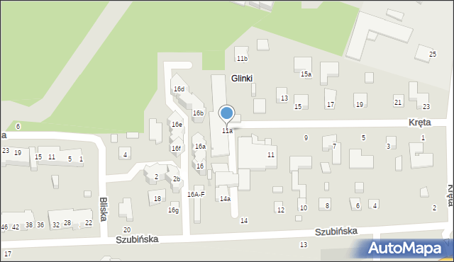 Toruń, Kręta, 11a, mapa Torunia