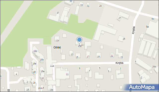 Toruń, Kręta, 15a, mapa Torunia