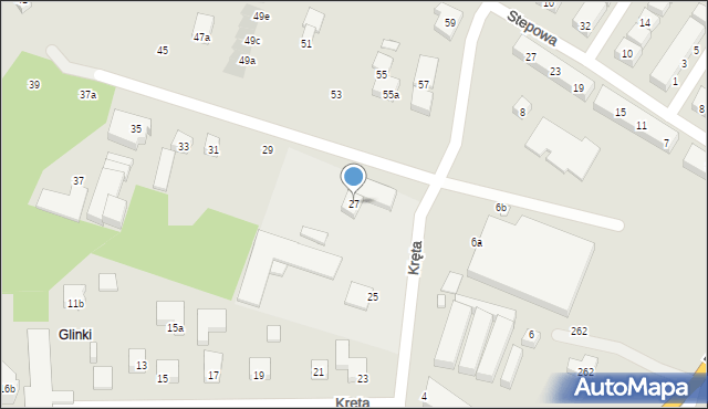 Toruń, Kręta, 27, mapa Torunia