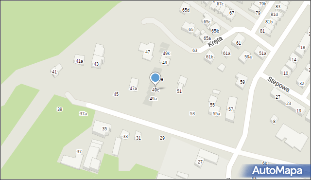 Toruń, Kręta, 49c, mapa Torunia