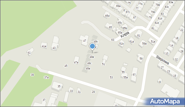 Toruń, Kręta, 49f, mapa Torunia