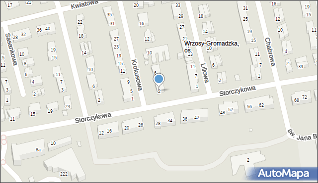 Toruń, Krokusowa, 2, mapa Torunia