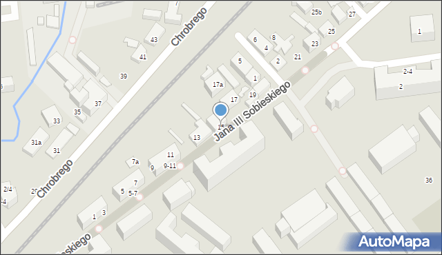 Toruń, Króla Jana III Sobieskiego, 15, mapa Torunia