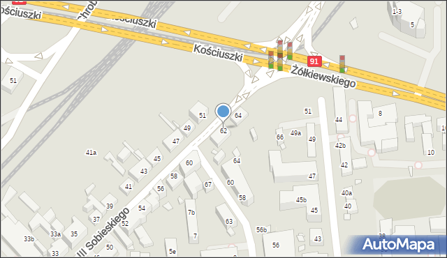 Toruń, Króla Jana III Sobieskiego, 62, mapa Torunia