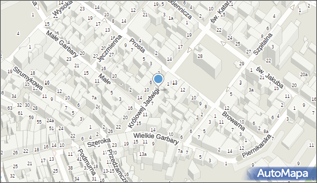 Toruń, Królowej Jadwigi, 3, mapa Torunia