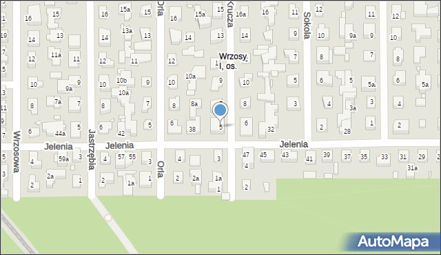 Toruń, Krucza, 5, mapa Torunia