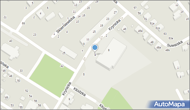 Toruń, Krynicka, 4, mapa Torunia