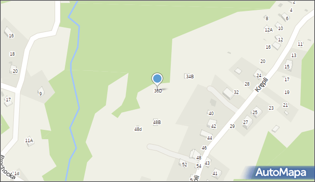 Tresna, Krępli, 36D, mapa Tresna