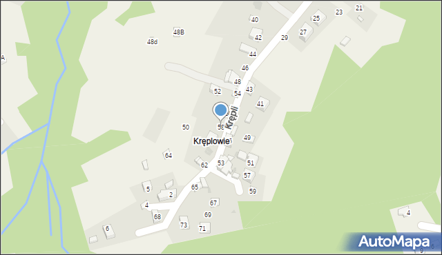 Tresna, Krępli, 58, mapa Tresna