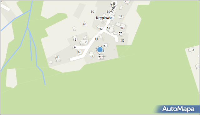 Tresna, Krępli, 71, mapa Tresna