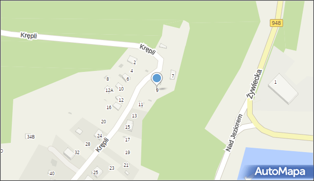 Tresna, Krępli, 9, mapa Tresna