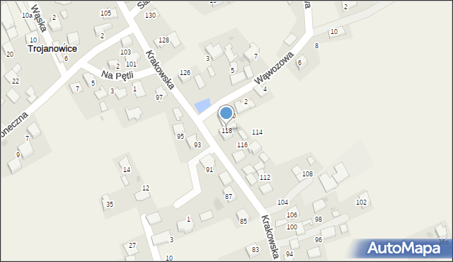 Trojanowice, Krakowska, 118, mapa Trojanowice