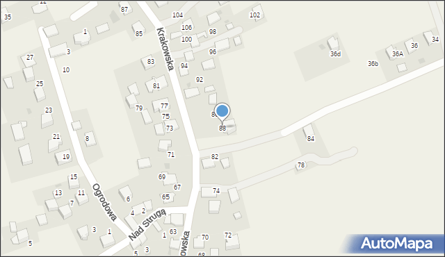 Trojanowice, Krakowska, 88, mapa Trojanowice