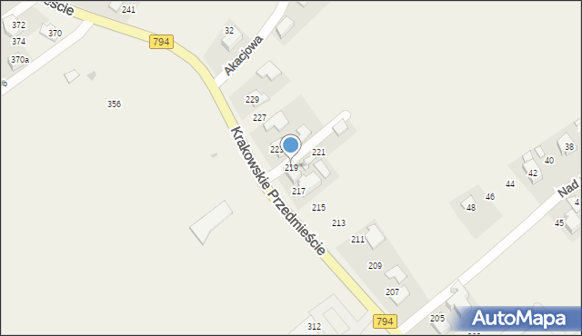 Trojanowice, Krakowskie Przedmieście, 219, mapa Trojanowice