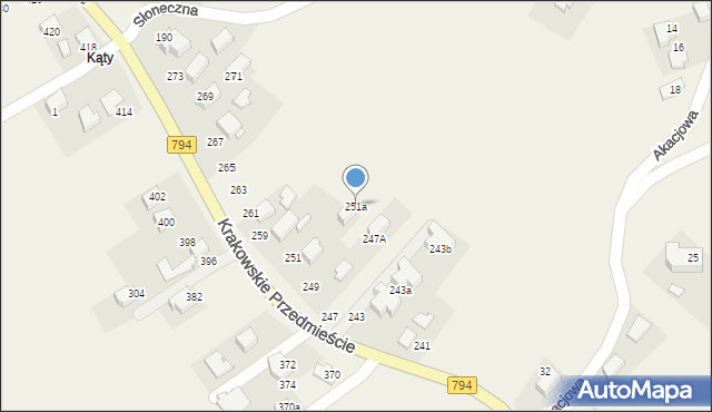 Trojanowice, Krakowskie Przedmieście, 251a, mapa Trojanowice