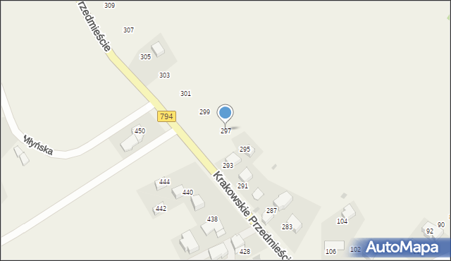 Trojanowice, Krakowskie Przedmieście, 297, mapa Trojanowice