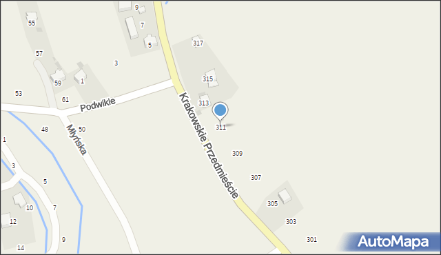 Trojanowice, Krakowskie Przedmieście, 311, mapa Trojanowice