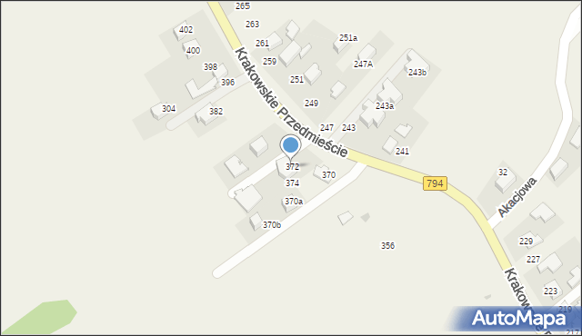 Trojanowice, Krakowskie Przedmieście, 372, mapa Trojanowice