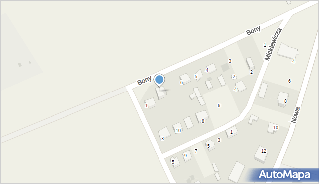 Trzcianne, Królowej Bony, 7, mapa Trzcianne