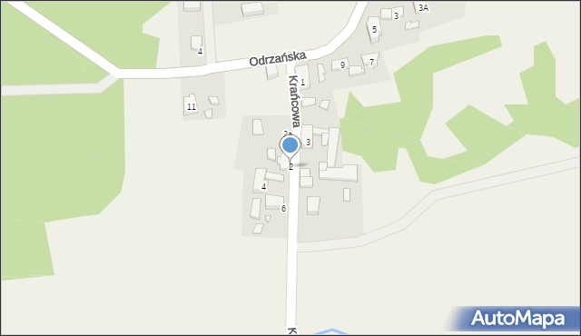 Trzebiechów, Krańcowa, 2, mapa Trzebiechów