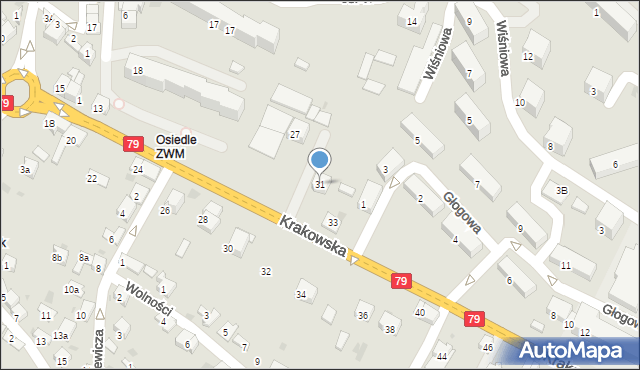 Trzebinia, Krakowska, 31, mapa Trzebinia