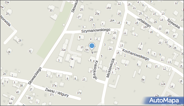 Trzebinia, Krasickiego, 6, mapa Trzebinia