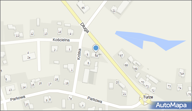 Turze, Krótka, 5a, mapa Turze