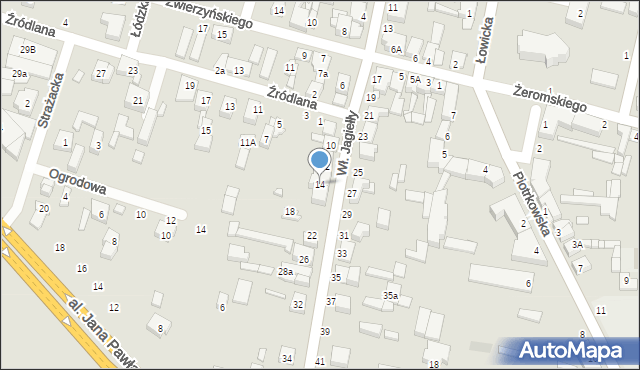 Tuszyn, Króla Władysława Jagiełły, 14, mapa Tuszyn