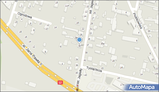 Tuszyn, Króla Władysława Jagiełły, 32, mapa Tuszyn