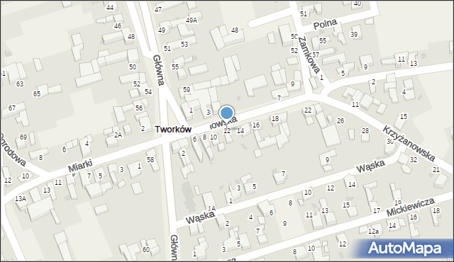 Tworków, Krzyżanowska, 12, mapa Tworków