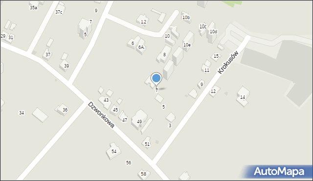 Tychy, Krokusów, 7, mapa Tychów